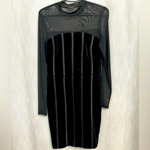 Mesh, velvet and leather detailed sexy dress!